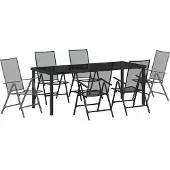 Syfax Ensemble de salle à manger pour jardin 7 pcs Anthracite