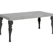 Itamoby Table Extensible Paxon 200/304X90 Cm Béton Avec Pieds Anthracite