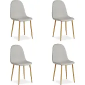 Homestyle4u Chaise Salle à Manger Lot de 4 Gris Design Moderne Chaises de Cuisine Chaises pas Cher Fauteuil Rembourrée