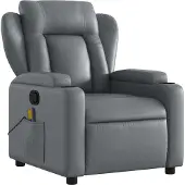 Syfax Fauteuil de massage inclinable gris similicuir