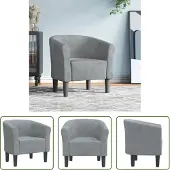 The Living Store Chaise club en velours gris foncé