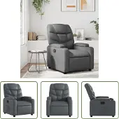 The Living Store fauteuil de relaxation en simili-cuir gris