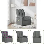 The Living Store Fauteuil de massage gris foncé Tissu