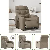 The Living Store Fauteuil Relax Électrique Cappuccino Marron Similicuir