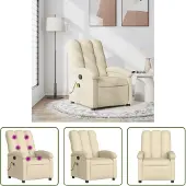 The Living Store Fauteuil de massage Crème Tissu