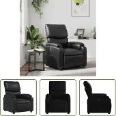 The Living Store Fauteuil Relax Noir Similicuir