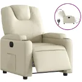 Sonstiges Fauteuil inclinable électrique Crème Similicuir