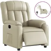 Syfax Fauteuil inclinable électrique Crème Similicuir