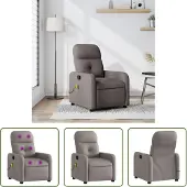 The Living Store Fauteuil de massage Taupe Tissu