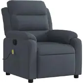 Syfax Fauteuil inclinable de massage gris foncé velours