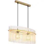 Globo Lampe suspendue Gorley Or avec des bâtons en verre blanc