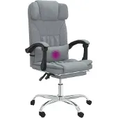Syfax Fauteuil de massage inclinable de bureau Gris clair Tissu