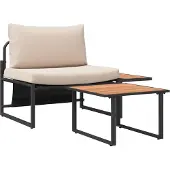 Syfax Ensemble de canapé de jardin 2 pcs Taupe Acier