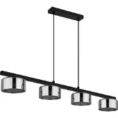 Globo Lighting Suspension en métal noir mat, 4 ampoules LED GX53