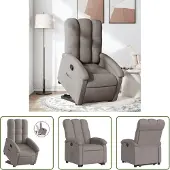 The Living Store Fauteuil relax avec releveur Taupe Tissu