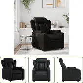 The Living Store Fauteuil Relax Noir Similicuir