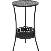 The Living Store Table de bistrot noire 40x70cm métal