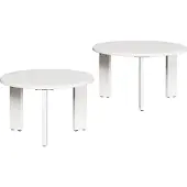 Syfax Table basse 2 pcs Blanc Bois de pin massif