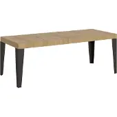 Itamoby Table Extensible 160/420X90 Cm Flame Premium Chêne Naturel Pieds Anthracite
