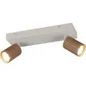 TRIO Plafonnier, métal, coffee, 2 flammes, orientable, L 30cm