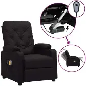 The Living Store Fauteuil de massage électrique noir similicuir