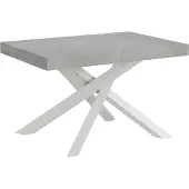 Itamoby Table Extensible 130/234X90 Cm Volantis Pieds Béton Blanc