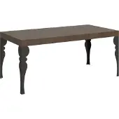 Itamoby Table Extensible 200/304X90 Cm Paxon Noyer Avec Pieds Anthracite