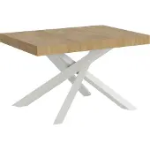 Itamoby Table Extensible Volantis Premium 120/224X90 Cm Chêne Naturel Pieds Blancs