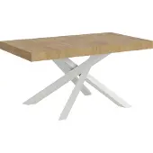 Itamoby Table Extensible Volantis 180/284X90 Cm Chêne Naturel Pieds Blancs