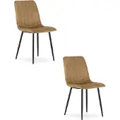 Leobert Chaise LAVA - velours brun / pieds noirs x 2
