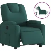 Syfax Fauteuil inclinable électrique Vert foncé Tissu