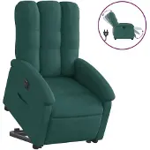 Syfax Fauteuil inclinable électrique vert foncé tissu