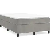 Syfax Sommier à lattes de lit et matelas gris clair 120x190cm velours