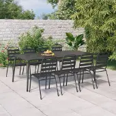 Prolenta Table de jardin exclusive, anthracite, 200x100x71 cm, en acier