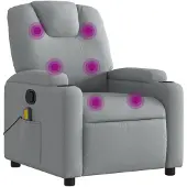 Syfax Fauteuil de massage inclinable Gris clair Tissu