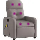 Syfax Fauteuil de massage inclinable Taupe Tissu