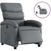 Syfax Fauteuil inclinable électrique Gris Similicuir