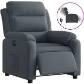 Sonstiges Fauteuil inclinable électrique Gris foncé Velours