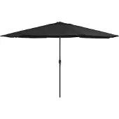 Syfax Parasol de jardin avec mât en métal 390 cm noir