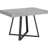 Ityhome - Table extensible 120/224x90 cm Abbraccio effet gris béton pieds anthracite
