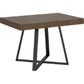 Ityhome - Table extensible 120/224x90 cm Abbraccio effet bois, noyer pieds anthracite
