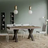 Itamoby - Table extensible 160/420x90 cm Traffic noyer pieds anthracite