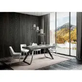 Itamoby - Table extensible 200/460x90 cm Proxy gris béton pieds anthracite