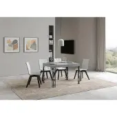 Itamoby - Table extensible 110/194x70 cm Ghibli gris béton pieds anthracite