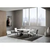 Itamoby - Table extensible 160/420x90 cm Baita frêne blanc pieds anthracite