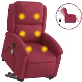 Syfax Fauteuil inclinable de massage électrique rouge bordeaux