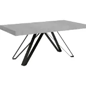 Ityhome - Table extensible 200/304x90 cm Terium effet gris béton pieds anthracite