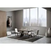 Itamoby - Table extensible 160/420x90 cm Baita noyer pieds anthracite
