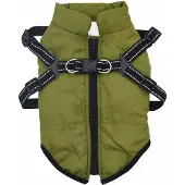 vidaXL Manteau pour chien vert olive L24 Polaire et polyester