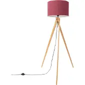 Sollux Lampadaire NATT bordeaux 1xE27 15W tissu/PVC/bois 140x77x77cm